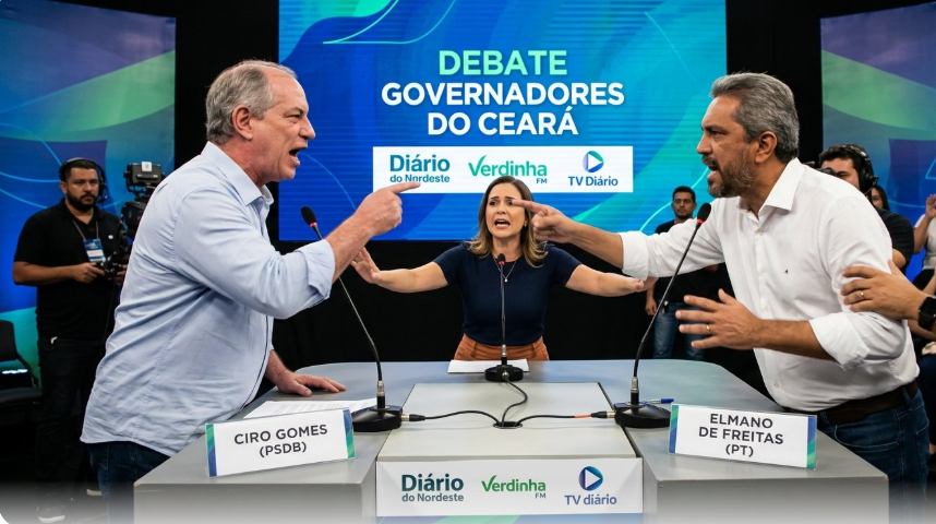 Ceará: Debate entre Elmano e Ciro termina em baixaria e troca de insultos