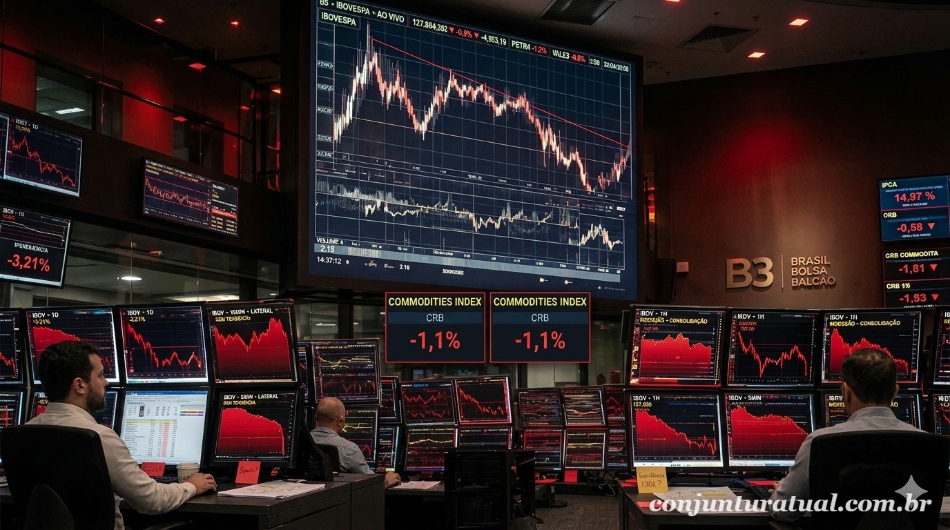 Ibovespa recua com pressão de commodities e inflação acima do esperado no Brasil