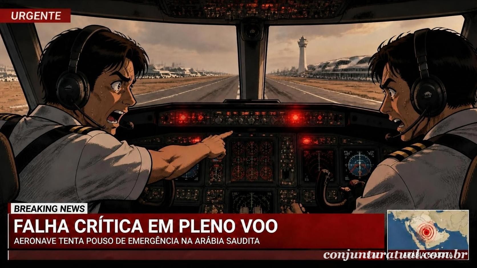 Pânico no ar: Voo para Israel faz pouso forçado na Arábia Saudita após suposta briga entre pilotos