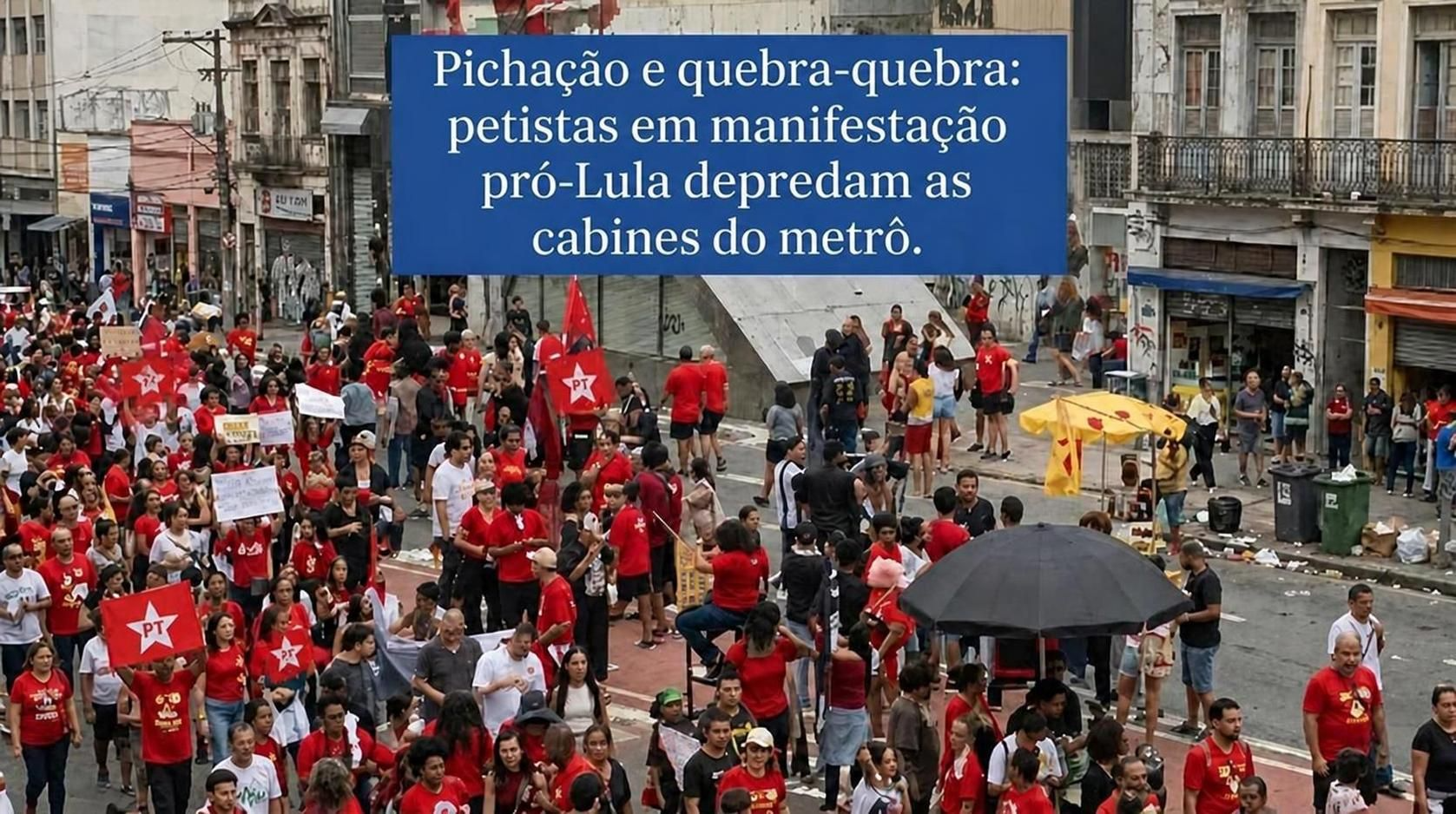 Estações de metrô na Avenida Paulista são depredadas após ato pró-Lula