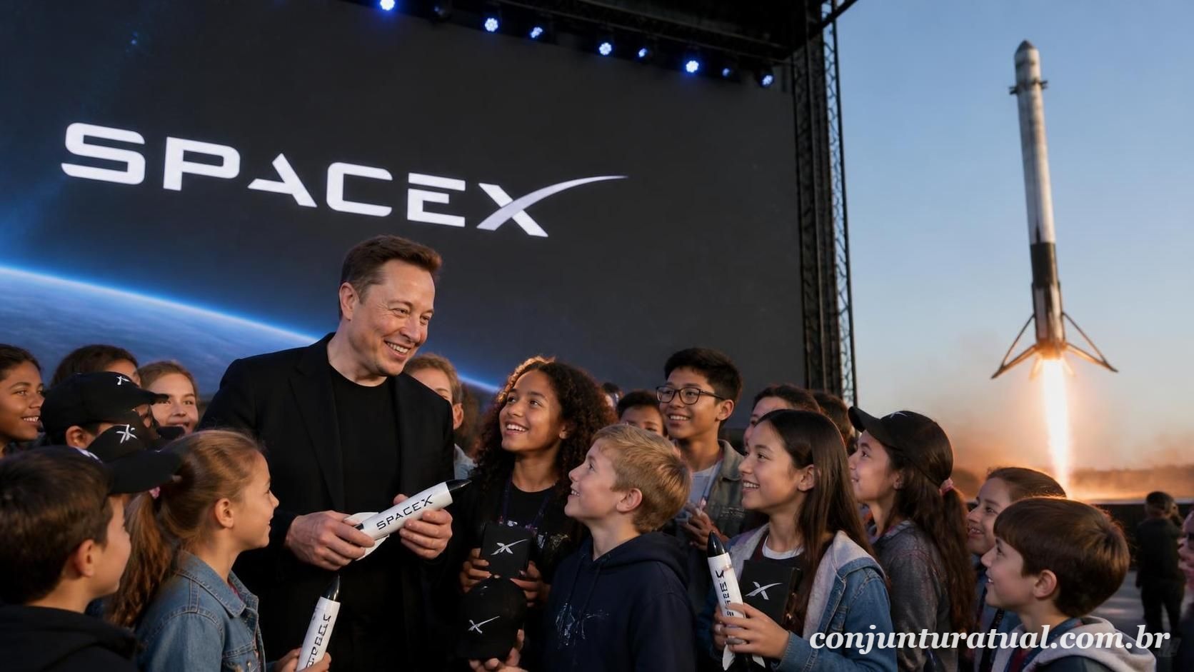 Elon Musk anuncia doação de ações da SpaceX para todas as crianças dos EUA em 2027