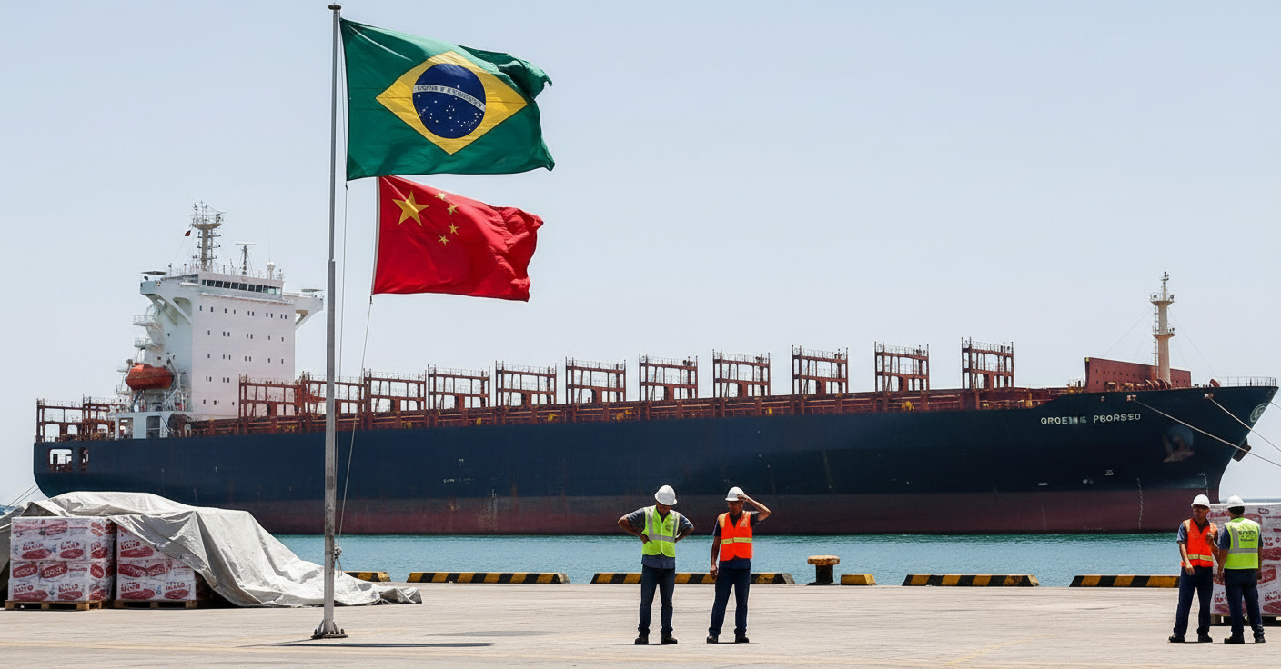 Exportações do Brasil para a China registram queda de 10,9% em agosto após restrições na carne