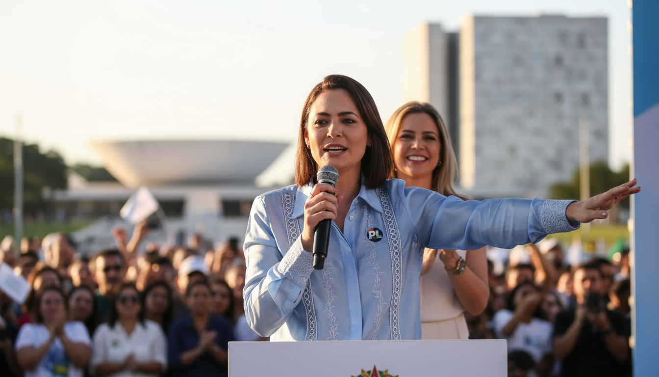 Michelle Bolsonaro aparece na liderança em pesquisa para o Senado pelo Distrito Federal